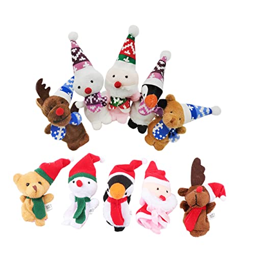 UPKOCH 10 Stück Teiliges Weihnachts Fingerpuppen aus Strapazierfähigem Niedliche Tier und Motive Wiederverwendbares Fingerspielzeug für Eltern Bindung für Weihnachtsgeschichten und UPKOCH 10 Stück Teiliges Weihnachts Fingerpuppen aus Strapazierfähigem Niedliche Tier und Motive Wiederverwendbares Fingerspielzeug für Eltern Bindung für Weihnachtsgeschichten und von UPKOCH
