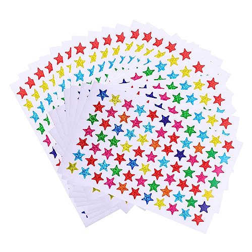 UPKOCH 100 Blatt Pentagramm-Aufkleber Wasserflasche Für Kinder Belohnungsetiketten Glitzer-Tagebuch-Aufkleber Kleine Sternaufkleber Pflanzendekorationen Anlage - Sammelalbum Papier von UPKOCH