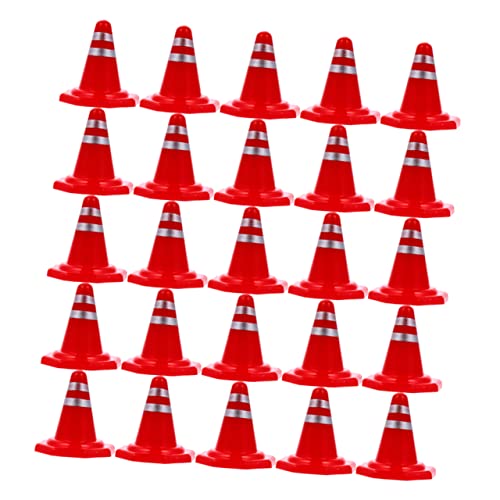 UPKOCH 100 STK Sandkastenbarrikaden verkehrsschilder Spielzeug verkehrserziehung kleine Verkehrssperren Miniatur Spielzeuge Jungs-Spielzeug Straßenkegel für Sandtischdekoration Junge rot von UPKOCH