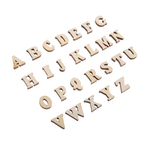 UPKOCH 104st Holzspielzeug Buchstaben Zahlen Holzscheiben Buchstabenspielzeug Für Kleinkinder Holzbuchstaben Zum Basteln Aktivitäten Für Kleinkinder DIY-malbuchstabe Khaki Hölzern von UPKOCH