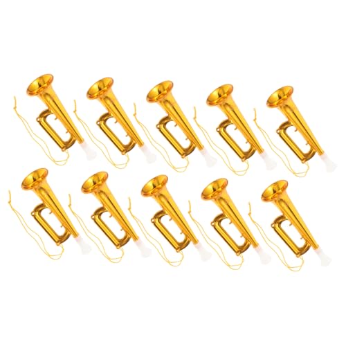 UPKOCH 10St Konzert Trompete Lärm Spiel Lange Trompete Anfänger Trompete Jazz-Trompete musikinstrumente Musical Instruments Toy clappiege Hornbläser Requisite Trompetenmodelle Abs Golden von UPKOCH