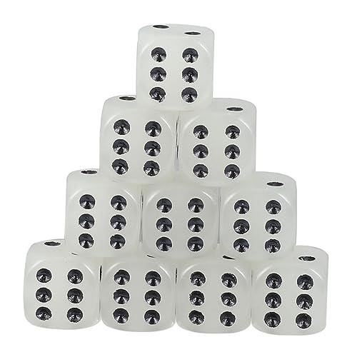 UPKOCH 10St Leuchtende Würfel glücksperiment Frohe KTV Toy rollbild Mini dice Bar Toy Party-Würfel-Spielzeug Leuchtwürfel-Spielzeug Würfelspielzeug für ktv Sechsseitiger Würfel Acryl Weiß von UPKOCH