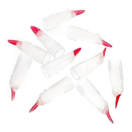 UPKOCH 10st Fingerpuppen Dekorationen Nägel Drücken Polieren Nagelring Gel-nagellack Vampir Bausatz Nagel-kit Halloween-drachenklaue Zubehör Glühen Rot Nägel Küssen Plastik von UPKOCH