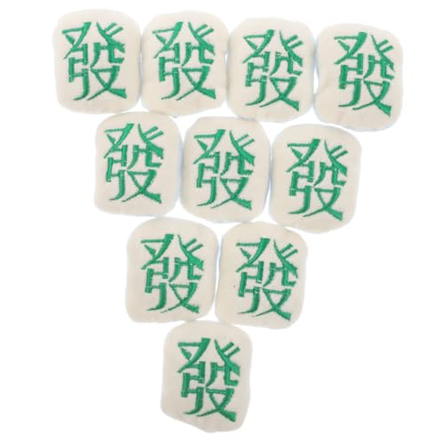 UPKOCH 10st Plüsch-brosche-zubehör Glücksbringer Mit Chinesischem Schriftzeichen Bestickte Chinesische Anstecknadel Mahjong-zubehör-pin Mahjong-kleidungsnadel Mahjong- -pin Baumwolle von UPKOCH