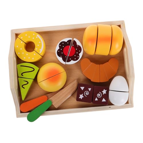 UPKOCH 11st Spielzeugset Spielset Mit Essen Für Kinder Lebensmittel Zum Schneiden Aus Holz Falsches Brot Schneiden Von Spielzeug Für Kinder Küchenzubehör Für Kinder Essen Spielset Hölzern von UPKOCH