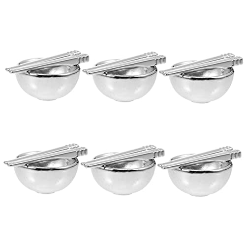 UPKOCH 12 Mini Zubehör Mit 6 Schalen Und Stäbchen Delikate Mini Tischaccessoires Für Kreative Küchen Szenen von UPKOCH