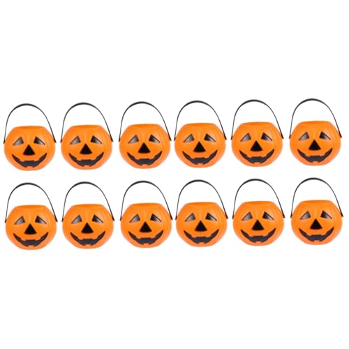 UPKOCH 12 Stk Süßigkeitenfass Kürbiseimer Süßes Oder Saures Mini-laterne Minikorb Halloween-kürbiseimer Halloween-leckereien Für Kinder Süßes Oder Saures Eimer Für Kinder Mini-eimer von UPKOCH