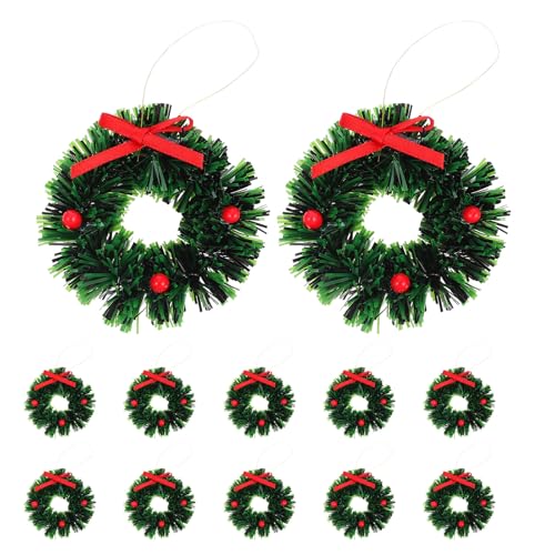 UPKOCH 12 Stück Miniatur-Weihnachtskränze: Hängende Weihnachtskränze mit Schleife, 1:12 Mini-Weihnachtsgirlande zum Aufhängen für Puppenhaus-Gartenzubehör UPKOCH 12 Stück Miniatur-Weihnachtskränze: Hängende Weihnachtskränze mit Schleife, 1:12 Mini-Weihnachtsgirlande zum Aufhängen für Puppenhaus-Gartenzubehör von UPKOCH