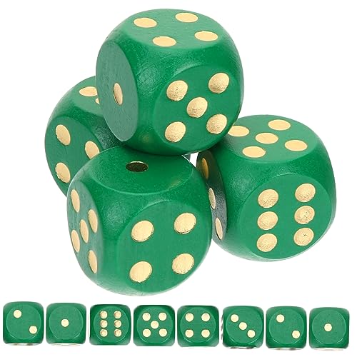 UPKOCH 12 Stück Tischspiel Würfel Holz Kleine Würfel Farkle Klassisches Würfelspiel Grün St Patrick Holzwürfel von UPKOCH