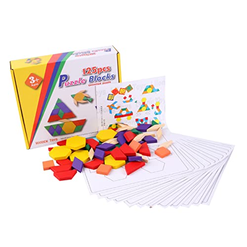 UPKOCH 125 Teiliges Holzpuzzle Kreatives Tangram Puzzle Für Frühkindliche Bildung Pädagogisches Für Vorschulkinder Geometrische Formen Und Farben von UPKOCH