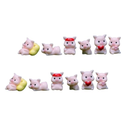 UPKOCH 12St Desktop-Schweinchen-Dekoration süßes rosa Schweinchen Spielzeug Miniaturfiguren Cute Decor miniaturen Figuren bastelset Kleine Schweinchenstatue aus Kunstharz Tierfigur von UPKOCH