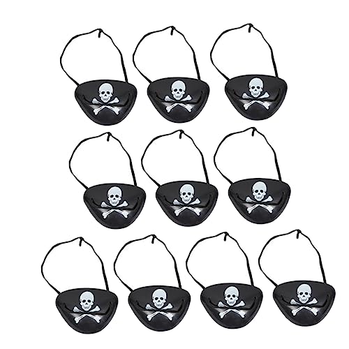 UPKOCH 12st Piraten- Piraten-aufnäher Für Kinder Piraten-augenabdeckungen Für Kinder Piraten-patch Für Kinder Augenklappe Mit Totenkopfmuster Kinder Pirat Elastisches Seil von UPKOCH
