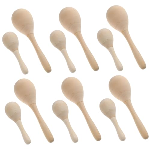 UPKOCH 12st Rassel Musikinstrumente Für Vorschulkinder Maracas Kleinkindmusikspielzeug Marakas Für Frühpädagogisches Maracas- Für Kleinkinder Hölzern von UPKOCH