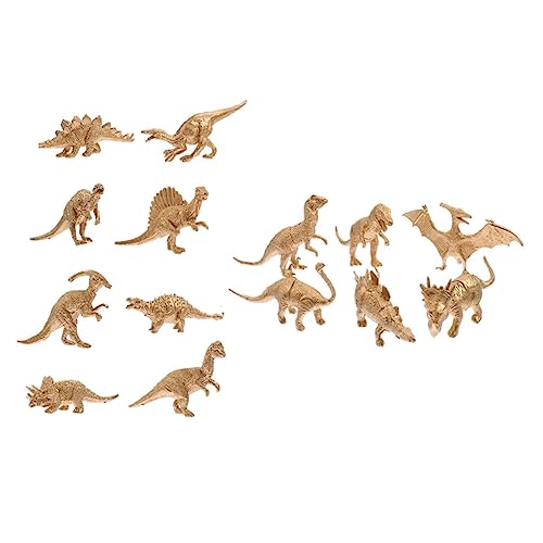 UPKOCH 14 Stücke Goldene Dinosaurier Modell Mini Realistische Lehr Requisiten Simulation Dinosaurier Pädagogisches Simulation Dinosaurier Kunststoff von UPKOCH