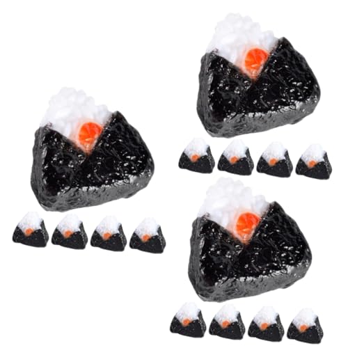 UPKOCH 15 STK Sushi-reisbällchen Mini-Snack-dekor Mini Japanische Reisbällchen Puppenhaus-Snack Mini- -Food-dekor Mini-Ornament Mini-Snack-Modell-dekor Mini Hausmannskost Black PVC von UPKOCH