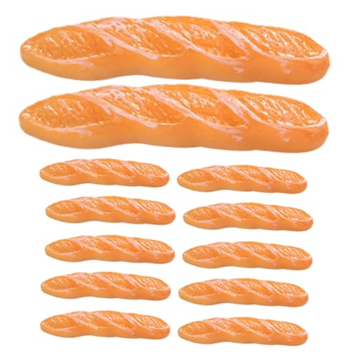 UPKOCH 15 Stück Nachgemachtes langes Baguette deko brausetabletten Food-Modell-Requisite Kunstbrot Mini-Brot-Modell simuliertes Brot Puppenhaus Lebensmittelmodell Harz Orange von UPKOCH