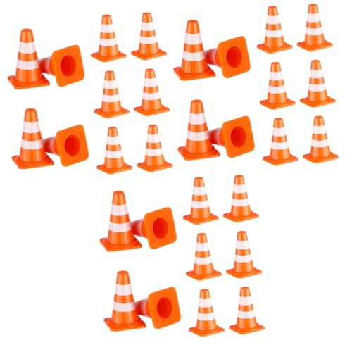 UPKOCH 150 STK Simulationsrequisiten Für Straßensperren Lehrreich Simulation Verkehrskegel Orange Straßenschild Spielset Mini-Spielzeug Kuchendekoration Puzzle Plastik Kind Dekorationen von UPKOCH