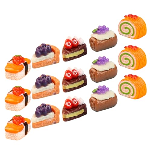 UPKOCH 15St Simulierter Obstkuchen Dekoration Dessertringe Mini- -Küchenzubehör Miniatur-Dessertkuchen Dessert-Modell- künstliche Nahrungsstütze Mini-Dessert Harz von UPKOCH