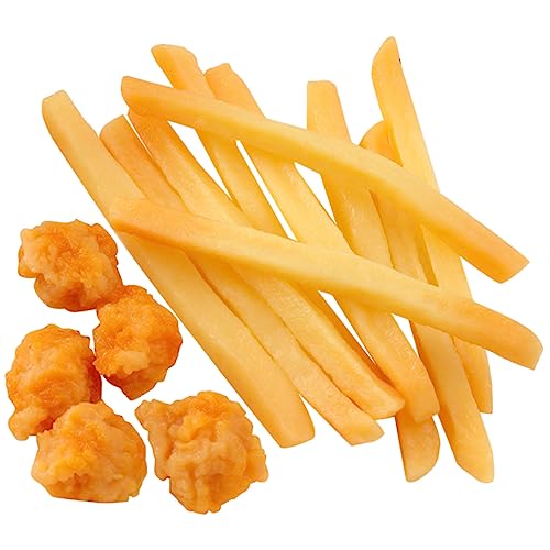 UPKOCH 15st Pommes-Modell Stellen Sie Sich Vor, Pommes Frites Zu Essen Künstliches Spielfutter Gefälschtes Essen Zur Präsentation Gefälschtes Brathähnchen Essen Modelle Orange PVC von UPKOCH