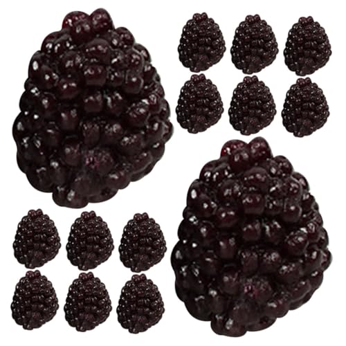 UPKOCH 15st Simulationsfruchtmodell Himbeere Himbeer-Foto-Requisite Künstliche Früchte Falsche Beeren Obst Ananas Künstliche Frucht Granatapfel Gefälschte Nüsse Foto -Requisiten Black PVC von UPKOCH