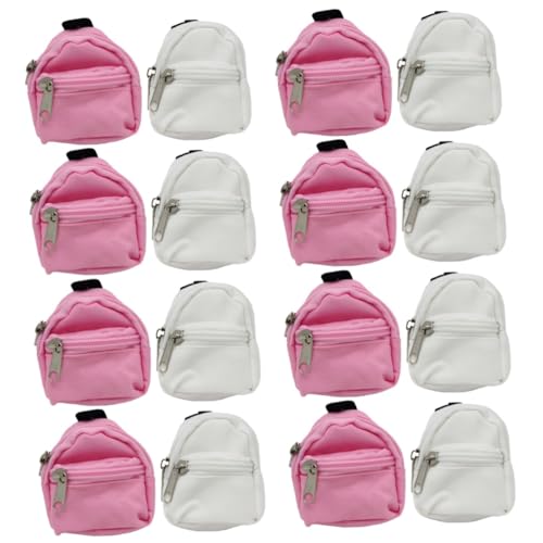 UPKOCH 16 Stück Simulations Schultasche Mini Puppentasche Mini Puppen Rucksäcke Mini Rucksack Mädchen Rucksäcke Schultaschen Für Mädchen Reißverschluss Öffnung Schultasche von UPKOCH