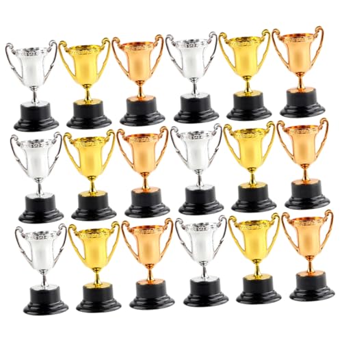 UPKOCH 18Pcs Raket Miniatur Zappel Fußball Trophäe Für Kit Mini Trophy Awards Maschinen Silber Mini Trophäe Figuren Mini Trophäen Goldmedaille Kleine Trophäen Für Kunststoff von UPKOCH