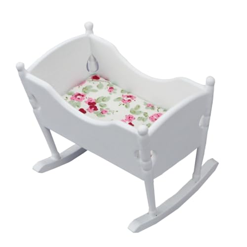 UPKOCH 1Pc Miniatur öbel Modell Kinderzimmer Puppenhaus Kleine Wiege Adorable Dolly House Cradle Für Kreative Spielstunden von UPKOCH