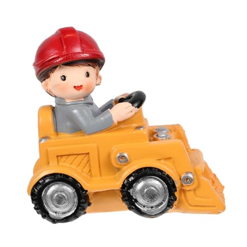 UPKOCH 1Stk Bagger-Ornament Babyspielzeug Miniaturspielzeug Engineering-LKW Dessert-Kuchen-Topper Entzückender Kuchendeckel Schreibtisch schmücken Bulldozer Zylinder Kind Ornamente Harz von UPKOCH