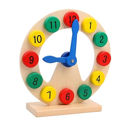 UPKOCH Uhr Für Kleinkinder Spielzeug-Uhr Aus Holz Zahlen Für Jungen Und Mädchen Die Zeit Und Logik Lernen von UPKOCH