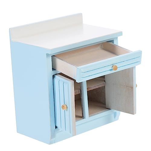 UPKOCH 1stk Mini-kochtisch Mini-küchentisch Mini-küchenkochtisch Mini-Miniatur Puppenhaus-kochtisch Kochtischmodell Spielhaus Kochtisch Puppenhaus Küchentisch Modell Küchentisch Blue Holz von UPKOCH