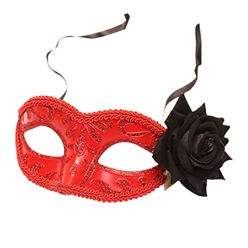 UPKOCH 1stk Rose Frau Gesicht Maske Partymaske Rosenmaske Zarte Halbgesichtsmaske Tanzparty Kindermaske Halloween-masken Für Erwachsene Halloween Für Erwachsene Plastik Rot von UPKOCH