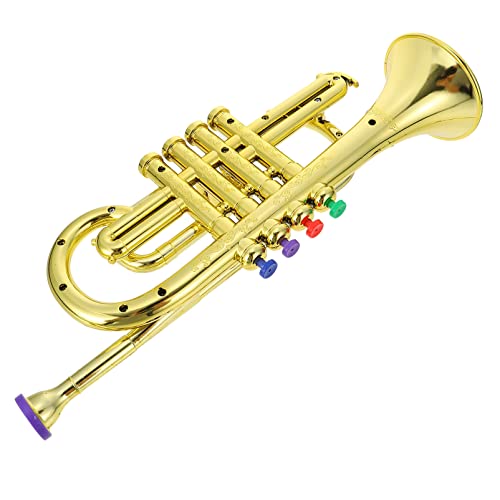 UPKOCH 1stk Saxophon-Modell Posaune Instrumente Horn Musikmodell Aus Kunststoff Simulation Musikinstrument Viertönige Vertikale Trompete Für Golden Überzug von UPKOCH