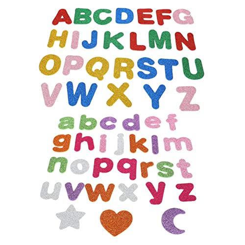 UPKOCH 2 Kleinbuchstaben-Aufkleber DIY -Aufkleber Glitzerpuder Aufkleber Dekorative Aufkleber Buchstabenaufkleber Pädagogischer Alphabet-Aufkleber Eva-glitterpulver Colorful von UPKOCH