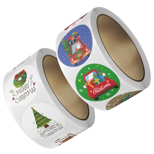 UPKOCH 2 Rollen Weihnachtssiegelaufkleber Aufkleber Weihnachten Weihnachtsdeko Briefumschläge Deko Weihnachten Weihnachtssticker Brief Zubehör Kupferplattenaufkleber von UPKOCH