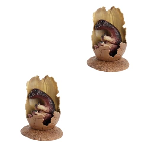 UPKOCH 2 STK Jura-Dinosaurier-Eier Dinosauriermodelle Mit Zerbrochener Schale Dinosaurier-Modelle Geschlüpfte Dinosaurier-Ei-Modelle Dinosaurier-Ei-Ornament von UPKOCH