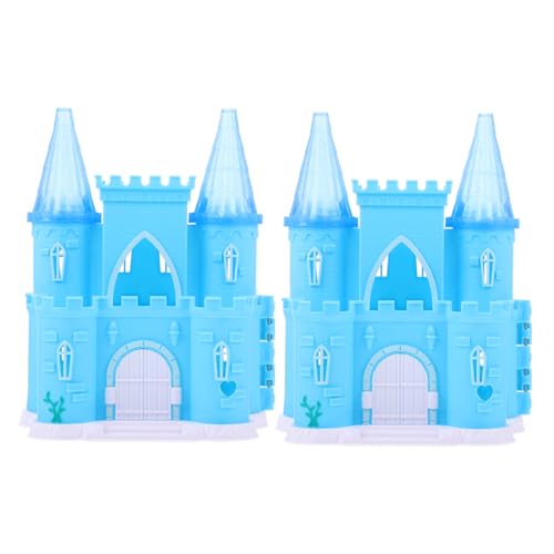 UPKOCH 2 STK Schloss kinderspielzeug Toys Villa-Ornament puppenhauszubehör kleines Hauszubehör Verzierung in Villa-Schloss-Form Puppenhaus-Layout Abs Blue von UPKOCH