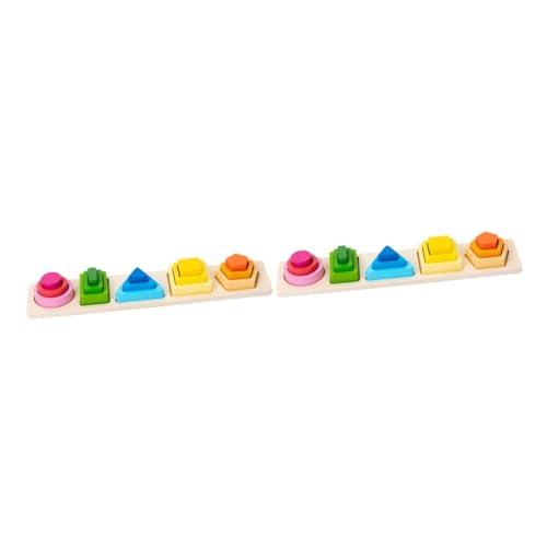 UPKOCH 2 Sätze Geometrie-Puzzle Magnet Spielzeug Kinderspielzeug Bausteine Spielzeuge Puzzlekarte Bauklötze Magnetspielzeug Kinder Spielzeug Spielsachen Puzzlematte Jigköpfe Holz Colorful von UPKOCH