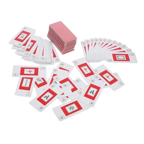 UPKOCH 2 Sätze Mahjong-Poker Reise-Mahjong-Fliesen chinesisches Tischspiel Poker-Spielkarten Mahjong Karten Mahjong Spielkarten Mahjong-Karte aus PVC Mahjong-Kartenspielzeug Papier rot von UPKOCH