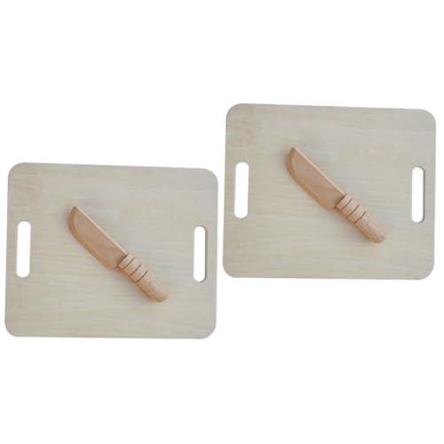 UPKOCH 2 Sätze Messer Schneidebrett Spielzeug Kind spielt Essen Spielzeug Kindersicheres Schneidespielzeug küchenspielzeug für Kinder Kitchen Toys for Wohnkultur Spielset aus Holz von UPKOCH