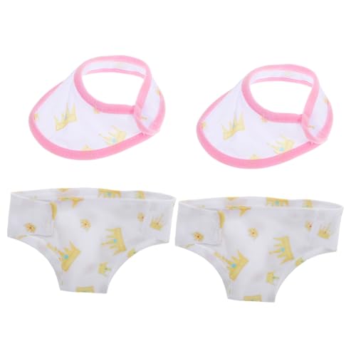 UPKOCH 2 Sätze Puppenunterwäsche wässriges Handtuch Puppenzubehör Puppenbekleidung puppenwindeln Puppenmode Set Puppen Sommermode Windel Lätzchen Zubehör für Puppenbabys Stoff von UPKOCH