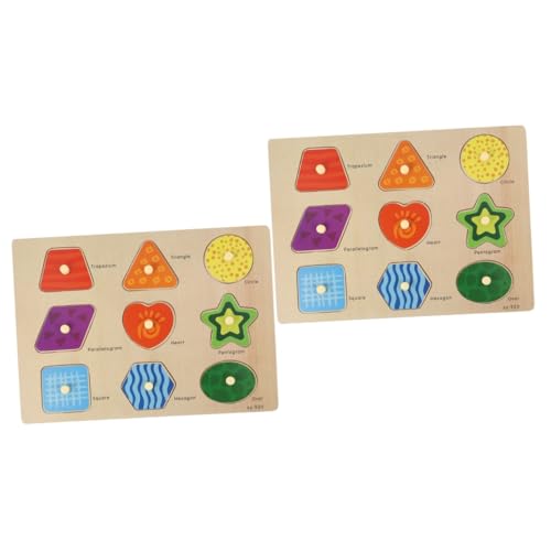 UPKOCH 2 Sätze Puzzle rätselbuch Kinder laubsägen für Kinder Sicherheitsspielzeug holzrätsel Safe Toy Vorschulspielzeug Kinder bausteine Kleinkindspielzeug Kinderspielzeug hölzern von UPKOCH