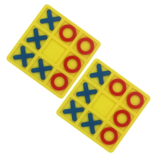 UPKOCH 2 Sätze xo Schach Spielzeug für draußen Spielzeug für Kinder Zehe Brettspiel interaktives Spielzeug Interactive Toys Schachbrett Schachspiel Spielzeug Schach Spielzeug Abs Yellow von UPKOCH