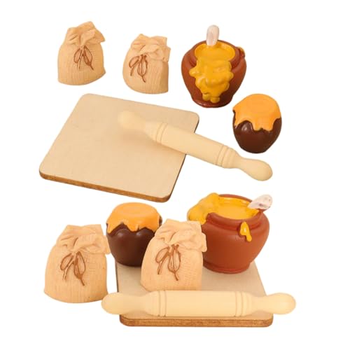 UPKOCH 2 Satz Miniatur Puppenhaus Küchenzubehör mit Mini Teigrolle Honigtopf und Mehltüte Detailreiche Miniatur Lebensmittel für DIY Basteln Puppenhaus Dekoration und Fotoszenen UPKOCH 2 Satz Miniatur Puppenhaus Küchenzubehör mit Mini Teigrolle Honigtopf und Mehltüte Detailreiche Miniatur Lebensmittel für DIY Basteln Puppenhaus Dekoration und Fotoszenen von UPKOCH