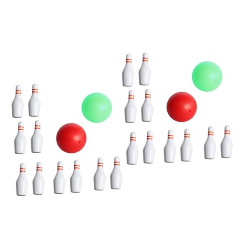 UPKOCH 2 Sets Puppenhaus Bowling Miniatur Bowling Mini Bowling Schmuck Für Den Schreibtisch Bowling Puppenhaus Zubehör Bowling Dekoration Miniaturen Bowling Dekor Miniatur von UPKOCH