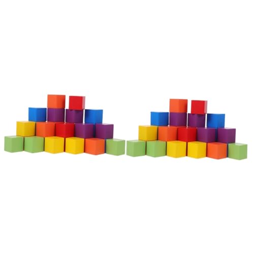 UPKOCH 2 Stück 1 Farbe Bausteine ​​Quadrate Puzzle Geometrie Bausteine ​​Puzzle Spielzeug Würfelblock Bauklötze Puzzle Für Kleinkinder Bauspielzeug Babyturm Puzzles Für Holz von UPKOCH