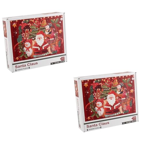 UPKOCH 2 Stück 1000 Stück Weihnachtsmann-Puzzle Kinder Puzzle rätselbuch Kinder Kinderpuzzle Weihnachtsspielzeug für Kinder Geschenke für kleine Geschenke Weihnachtssto Weihnachtsrätsel von UPKOCH