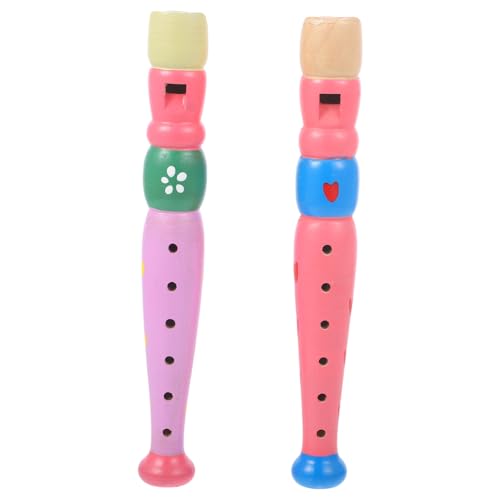 UPKOCH 2 Stück 6 Holz Klarinette Kinderflöte Musikinstrument Spielzeug Klarinette Kinderspielzeug Musikinstrumente Kleines Tonbandgerät Kinderspielzeug Holzflöte Spielzeug von UPKOCH