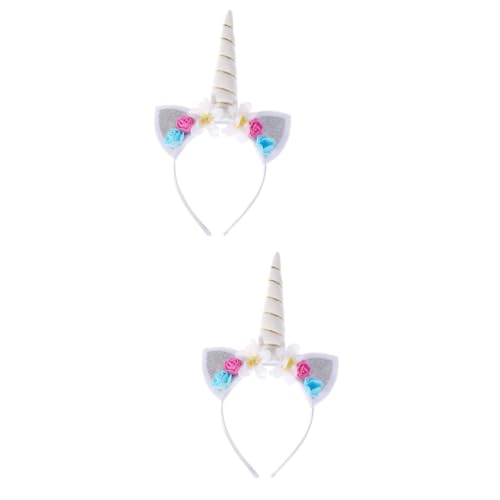 UPKOCH 2 Stück Cartoon Stirnband Einhorn Kopfschmuck Einhorn Haarband Einhorn Kopfbedeckung Kopfbedeckung Cartoon Haar Accessoires Kinder Einhorn Haarband Haarbänder Einhorn von UPKOCH