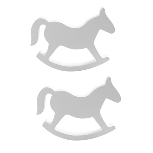 UPKOCH 2 Stück Holzschaukelpferd Kleines Schaukelpferd Kleines Weißes Pferd Kinderpferd Spielzeug Hochzeit Heimdekoration von UPKOCH