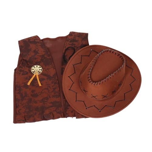 UPKOCH 2 Stück Jeans Themenkleid Kostüm Cowboyhut Cowboy-partyhüte Kleiner Cowboyhut Western Cowboyhüte Für Halloween-cowboy-kostüm Cowboyhut-zubehör Cowboyweste Stoff von UPKOCH